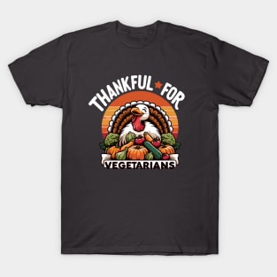 Funny Vegetarian Thanksgiving Thankful For Vegetarians T-Shirt